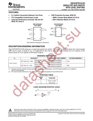 74CBTD1G125DBVTE4 datasheet  